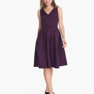WHBM With Pockets Glossy pattern Size 0, Royal Plum / Purple Dress